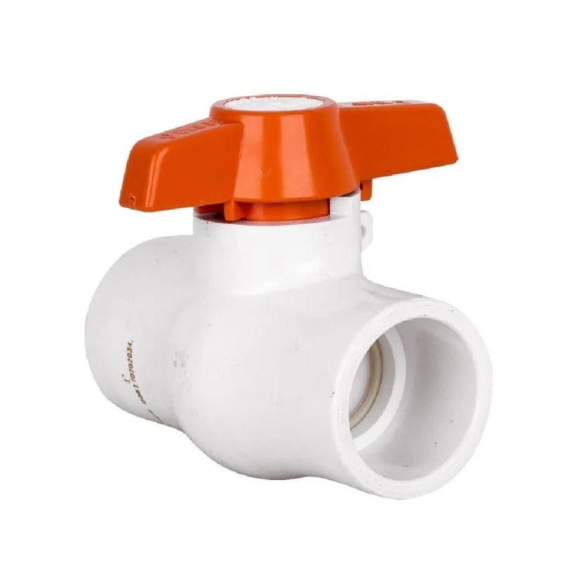 Válvula Esfera 2" C40 Cementar Manija Naranja PCP