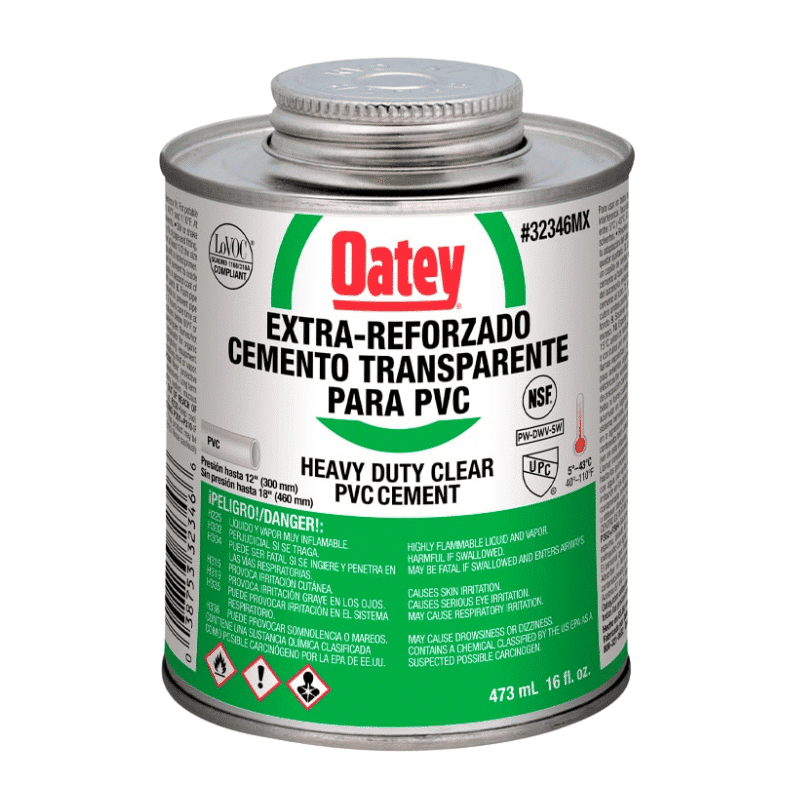 Pegamento para PVC 16 oz (473 ml) 1/2 lt Oatey