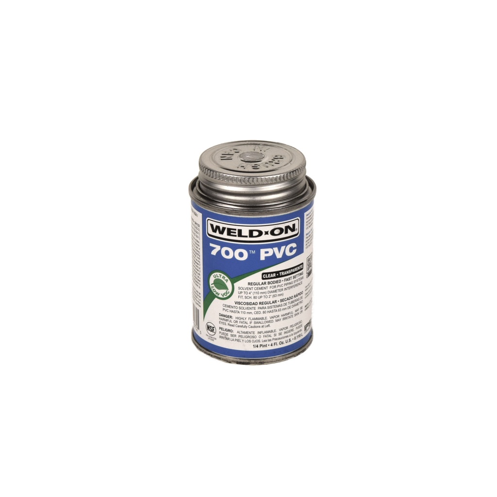 Pegamento para PVC 4 oz (118 ml) 1/8 lt Weldon