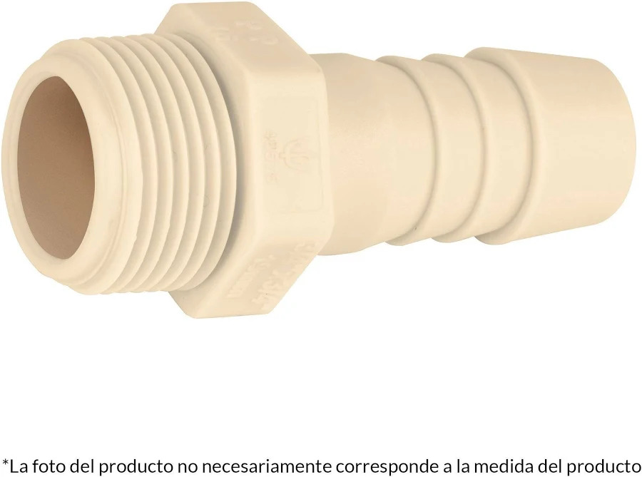 Adaptador Macho de Inserción de Plástico de 2x1" (50.8x25.4 mm)