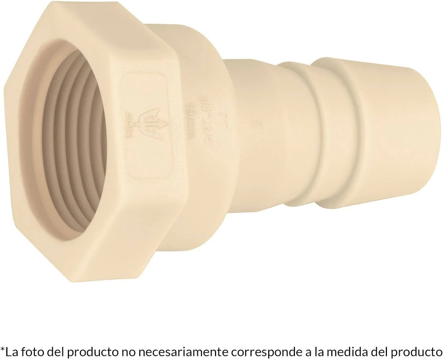 Adaptador Hembra de Inserción de Plástico de 1/2x3/4" (13x19 mm)