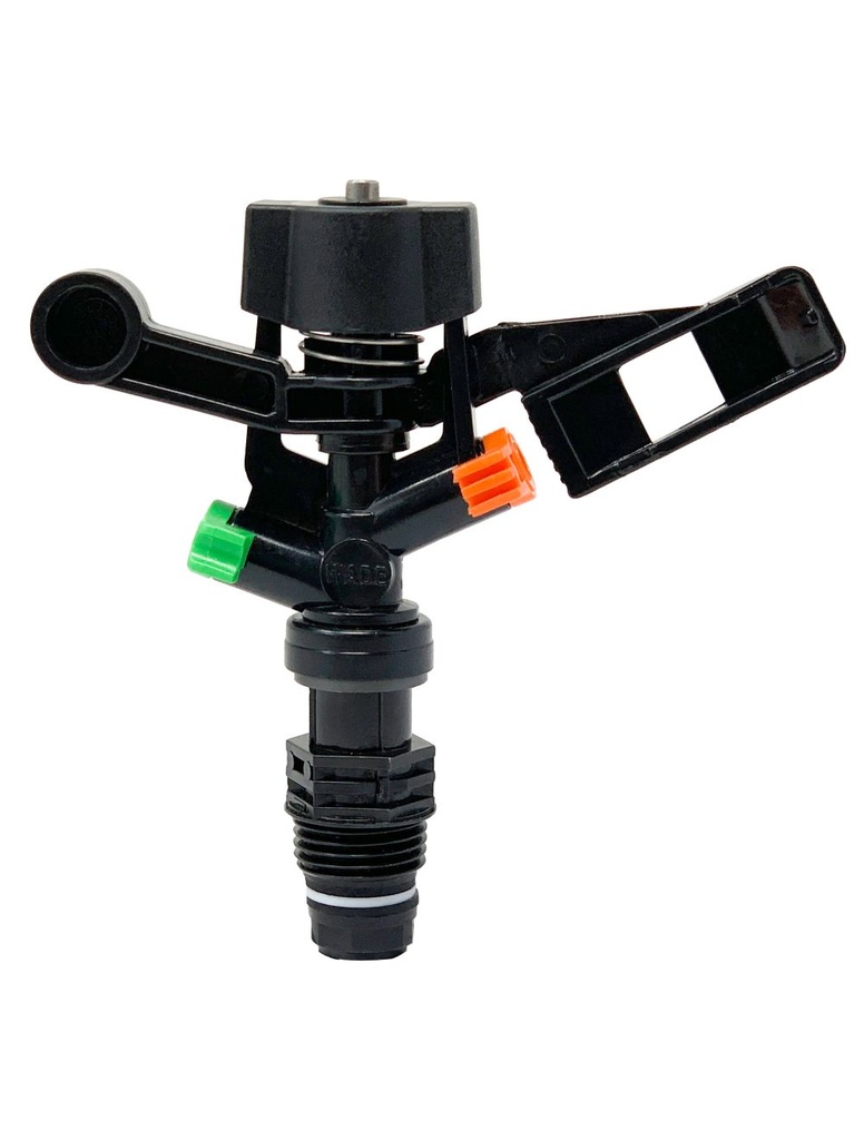 Aspersor de Plástico 1/2 Rosca macho NPT, 1 boquilla, 15 lpm, 2.5 Bar, 12 m circulo mojado
