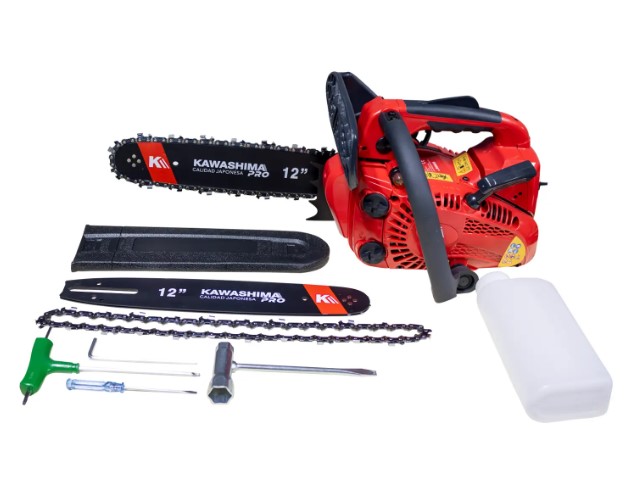 Motosierra MAKO25 profesional 25 cc con 2 barras y cadenas de 12 pulg