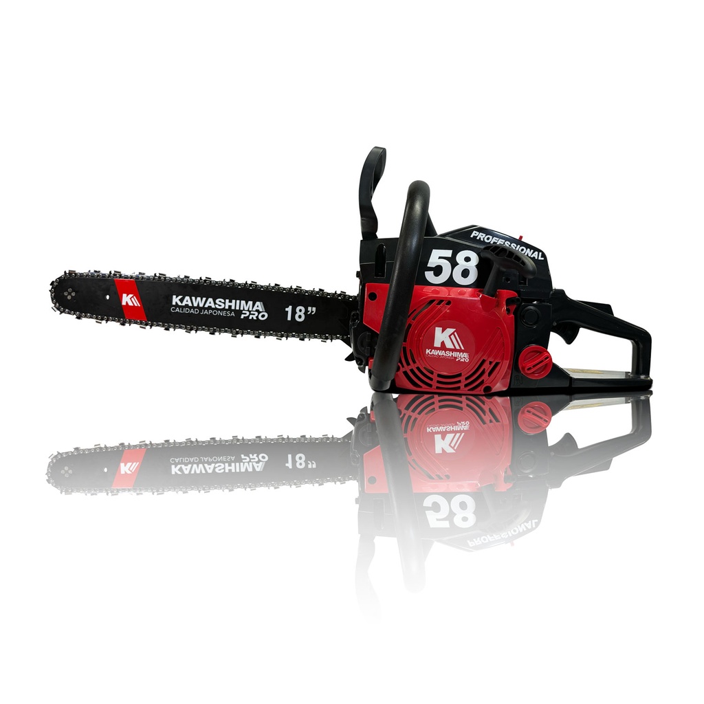 Motosierra MAKO58 profesional 58 cc con 2 barras y cadenas de 18 pulg